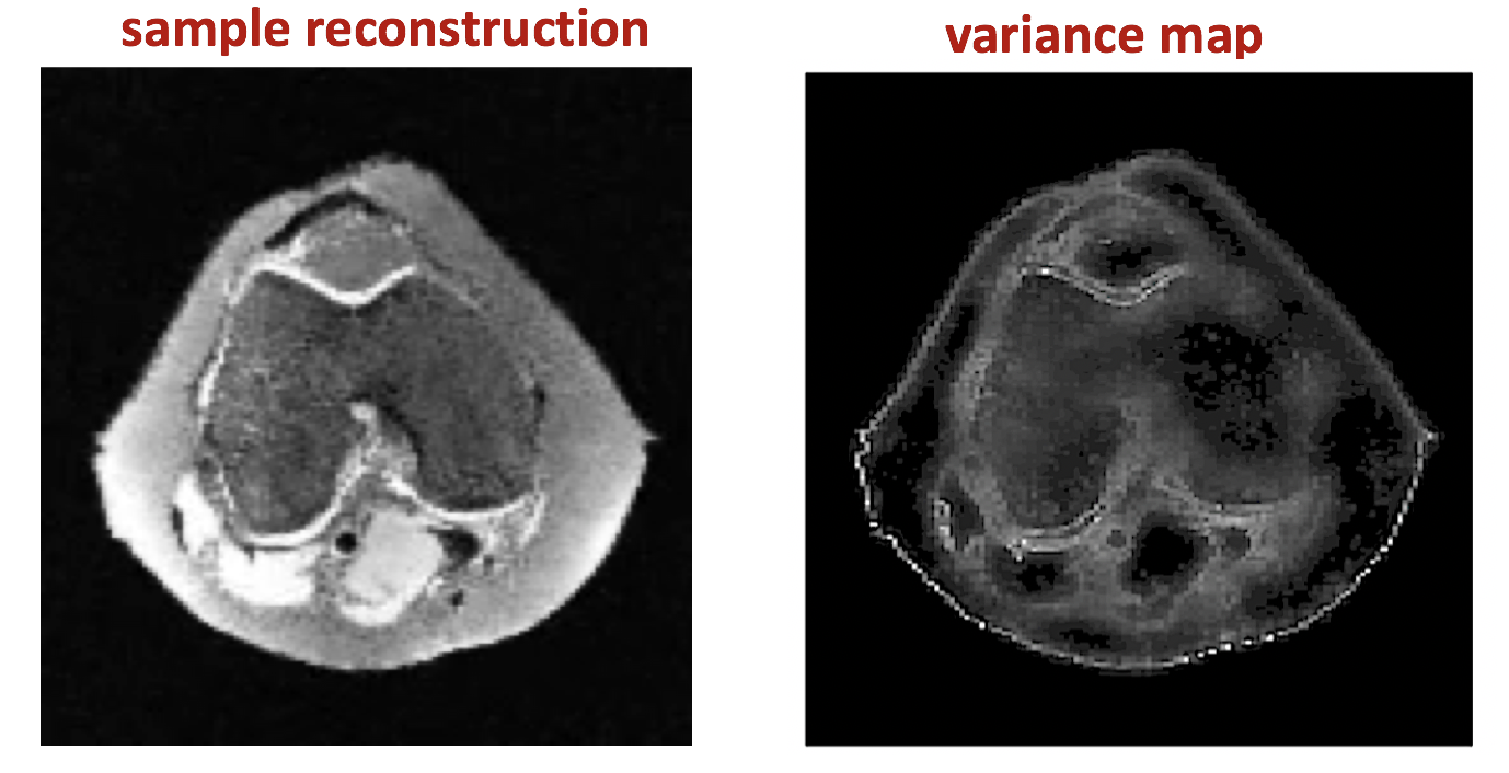 A sample reconstruction and variance map based on 1K reconstructions ...